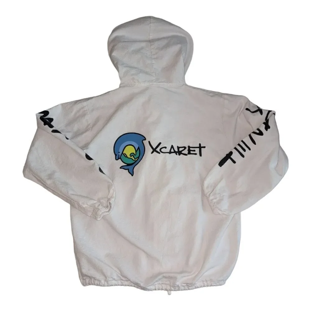 Xcaret Mexico white vintage jacket‎ size small
